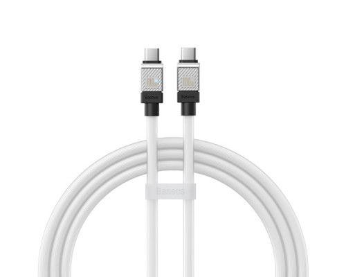 PD кабель Baseus CoolPlay Series Fast Charging Cable Type-C to Type-C 100W 1m White CAKW000202 mag-6932172626655130549
