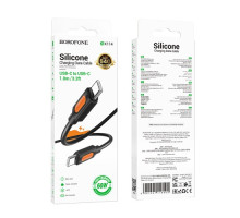PD Кабель BOROFONE BX114 Structure Silicone Type-C to Type-C 60W/1m чорний mag-6941991116902138231
