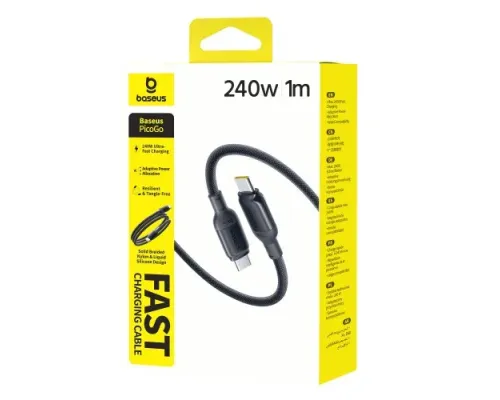 PD Кабель Baseus PicoGo 240W Type-C to Type-C 100W 1m Black E0423300 mag-6953156210967152056