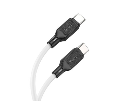 PD Кабель HOCO X90 Cool silicone charging data cable PD-to-Type-C 3A/PD60W/1m. White mag-6931474788474139103