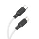PD Кабель HOCO X90 Cool silicone charging data cable PD-to-Type-C 3A/PD60W/1m. White mag-6931474788474139103