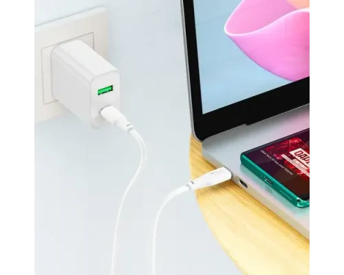 PD Кабель HOCO X93 Force 60W fast charging data cable Type-C to Type-C 2m. White mag-6931474790705151115