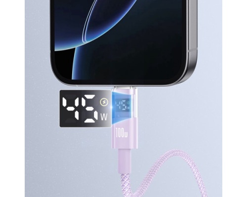 PD кабель Baseus Display 2 Fast Charging Type-C to Type-C 100W 1m Purple P10382702511-00 mag-6932172682408135365