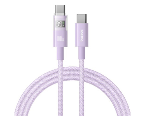 PD кабель Baseus Display 2 Fast Charging Type-C to Type-C 100W 1m Purple P10382702511-00 mag-6932172682408135365