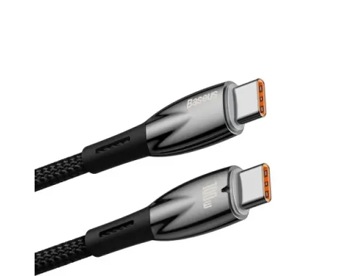 PD кабель Baseus Glimmer Series Fast Charging Data Cable Type-C to Type-C 100W 2m Black CADH000801 mag-6932172618056147468