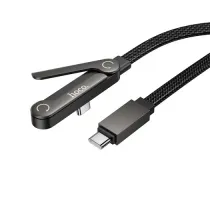 PD Кабель HOCO U150 Exquisite bracket 60W charging data cable C to C Black mag-6942007673525153131