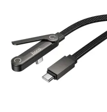 PD Кабель HOCO U150 Exquisite bracket 60W charging data cable C to C Black mag-6942007673525153131