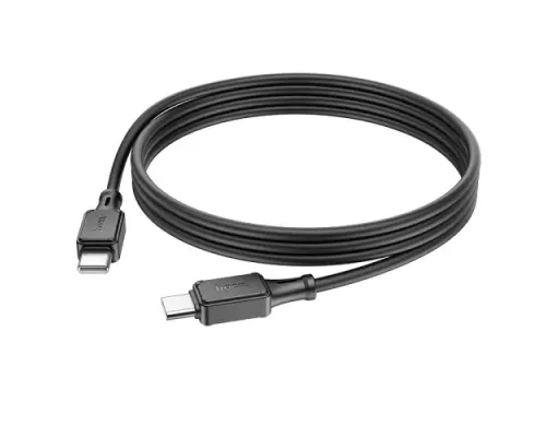PD Кабель HOCO X101 Assistant 60W silicone charging data cable Type-C to Type-C Black mag-6942007604093154184