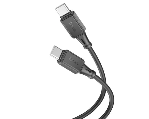 PD Кабель HOCO X101 Assistant 60W silicone charging data cable Type-C to Type-C Black mag-6942007604093154184
