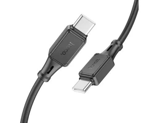 PD Кабель HOCO X101 Assistant 60W silicone charging data cable Type-C to Type-C Black mag-6942007604093154184