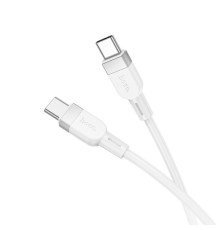 PD Кабель HOCO X109 Energy 60W silicone charging data cable Type-C to Type-C 60W/1m White mag-6942007636278141186