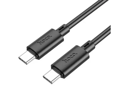 PD Кабель HOCO X88 Gratified charging data cable for Type-C to Type-C PD60W/3A/1m. Black mag-6931474783363154143