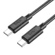 PD Кабель HOCO X88 Gratified charging data cable for Type-C to Type-C PD60W/3A/1m. Black mag-6931474783363154143