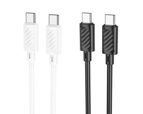 PD Кабель HOCO X88 Gratified charging data cable for Type-C to Type-C PD60W/3A/1m. Black mag-6931474783363154143