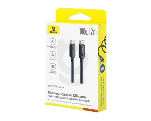 PD кабель Baseus Foamed Silicone Type-C to Type-C 100W 2m Black E0426704 mag-6932172693657147490