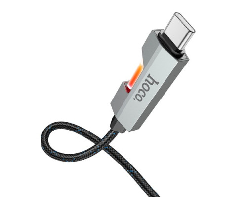 PD Кабель HOCO U123 Regent 60W colorful charging data cable Type-C to Type-C 1.2m black mag-69420076084971736