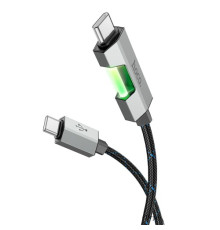 PD Кабель HOCO U123 Regent 60W colorful charging data cable Type-C to Type-C 1.2m black mag-69420076084971736