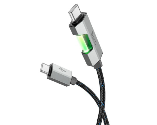 PD Кабель HOCO U123 Regent 60W colorful charging data cable Type-C to Type-C 1.2m black mag-69420076084971736
