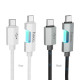 PD Кабель HOCO U123 Regent 60W colorful charging data cable Type-C to Type-C 1.2m black mag-69420076084971736