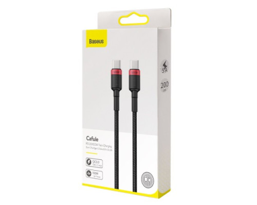 PD кабель Baseus Cafule PD2.0 100W Type-C For Type-C cable (20V 5A)2m Red+Black CATKLF-AL91 mag-695315621637257750