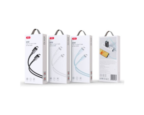 Кабель XO NB-Q250B PD 60W/1m Type-C to Type-C Fast Charging Синій mag-6920680844661966