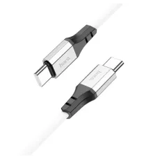 PD Кабель HOCO X86 Type-C to Type-C Spear 60W silicone charging data cable 1m White mag-6931474778024153026