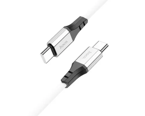 PD Кабель HOCO X86 Type-C to Type-C Spear 60W silicone charging data cable 1m White mag-6931474778024153026