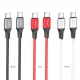 PD Кабель HOCO X86 Type-C to Type-C Spear 60W silicone charging data cable 1m White mag-6931474778024153026
