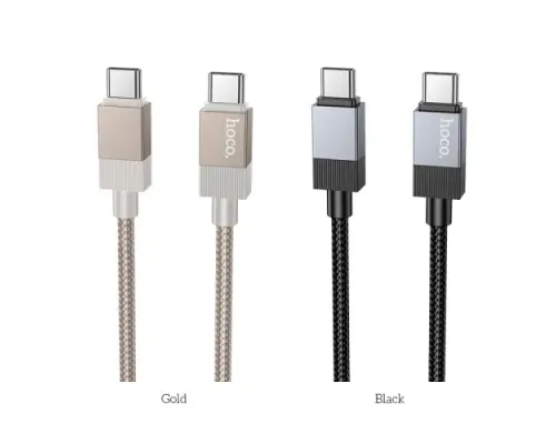 PD Кабель HOCO X110 Honorific 60W charging data cable Type-C to Type-C 1m Black mag-6942007646826144066