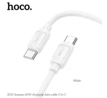 PD Кабель HOCO X115 Surpass 60W charging data cable C to C 1m. White mag-6942007652001146741