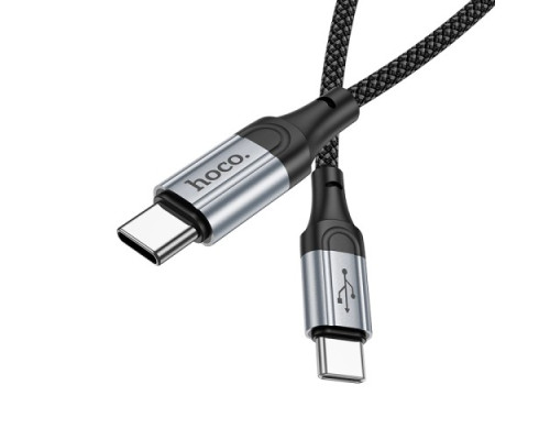 PD Кабель HOCO X102 Fresh 60W charging data cable Type-C to Type-C 1m. Black mag-69420076087871743