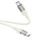 PD Кабель HOCO U129 Spirit 60W transparent charging data cable Type-C to Type-C 1,2m. Beige mag-6942007612494139005