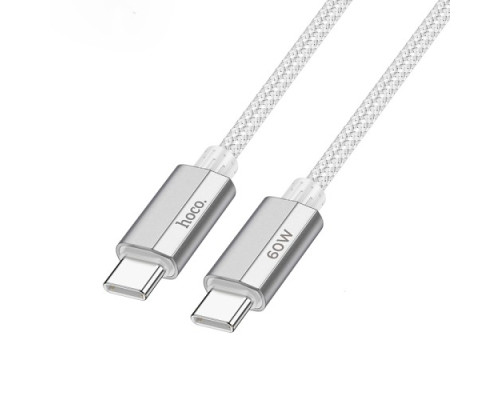 PD Кабель HOCO U134 Primero 60W charging data cable Type-C to Type-C 3A/1.2m Gray mag-6942007620062137329