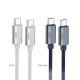 PD Кабель HOCO U134 Primero 60W charging data cable Type-C to Type-C 3A/1.2m Gray mag-6942007620062137329