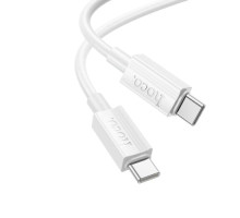 PD Кабель HOCO X107 Favor 60W charging data cable Type-C to Type-C 1m White mag-6942007626323137349