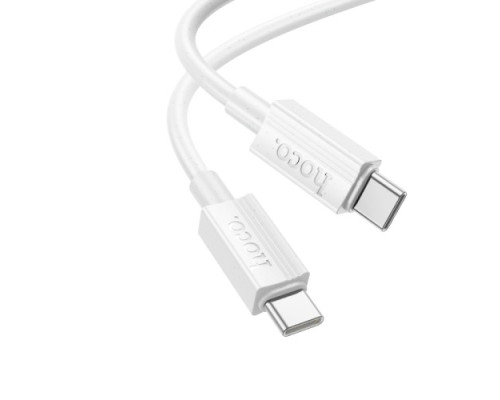 PD Кабель HOCO X107 Favor 60W charging data cable Type-C to Type-C 1m White mag-6942007626323137349