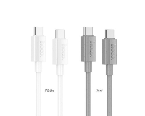 PD Кабель HOCO X107 Favor 60W charging data cable Type-C to Type-C 1m White mag-6942007626323137349