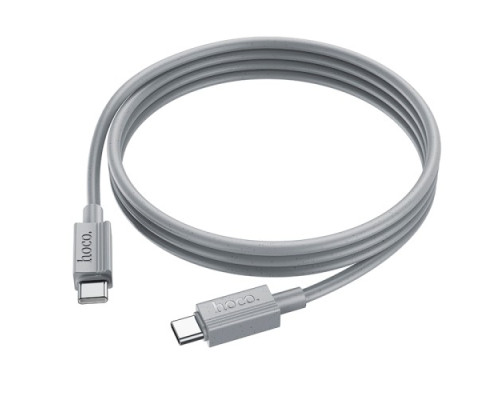 PD Кабель HOCO X107 Favor 60W charging data cable Type-C to Type-C 1m Gray mag-6942007626330137238