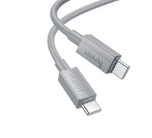 PD Кабель HOCO X107 Favor 60W charging data cable Type-C to Type-C 1m Gray mag-6942007626330137238