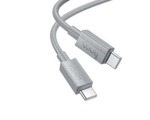 PD Кабель HOCO X107 Favor 60W charging data cable Type-C to Type-C 1m Gray mag-6942007626330137238