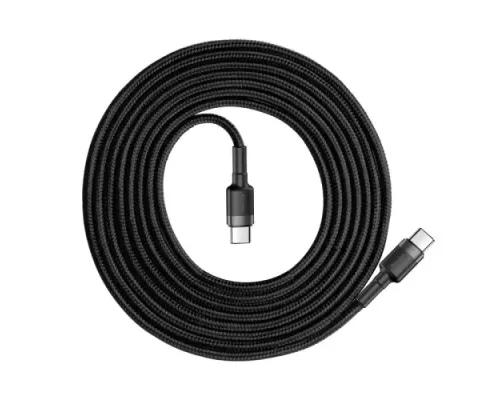 PD кабель Baseus Cafule Series Type-C PD2.0/60W/3A/2m. Gray Black CATKLF-HG1 mag-6953156285231144759