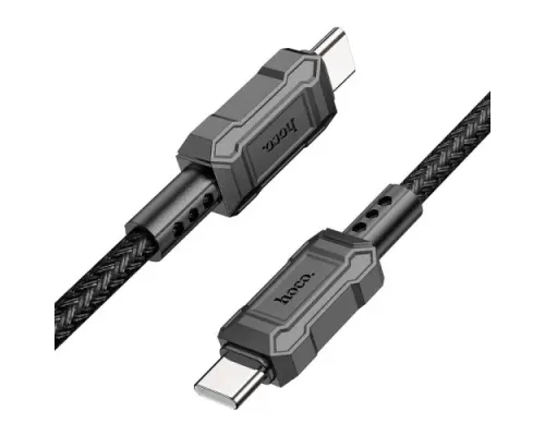 PD Кабель HOCO X94 Leader 60W charging data cable Type-C to Type-C 3A/1m Black mag-6931474794321145571