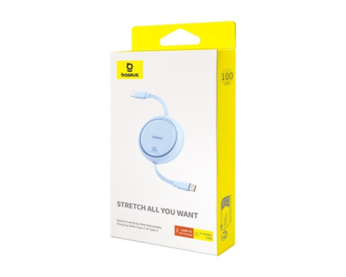 PD кабель Baseus Free2Draw Mini Retractable Charging Type-C to Type-C 100W 1m Blue P10364500311-00 mag-693217264751356134