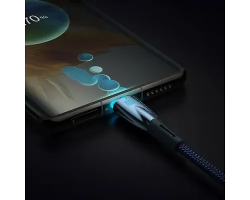 PD кабель Baseus Glimmer Series Fast Charging Data Cable Type-C to Type-C 100W 1m Blue CADH000703 mag-6932172618032151210
