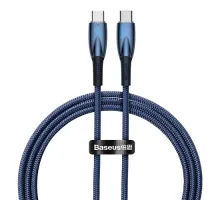 PD кабель Baseus Glimmer Series Fast Charging Data Cable Type-C to Type-C 100W 1m Blue CADH000703 mag-6932172618032151210