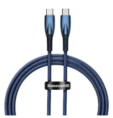 PD кабель Baseus Glimmer Series Fast Charging Data Cable Type-C to Type-C 100W 1m Blue CADH000703 mag-6932172618032151210