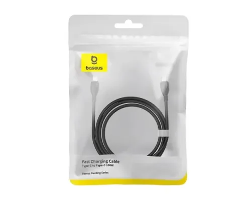 PD кабель Baseus Pudding Series Fast Charging Cable Type-C to Type-C 100W 2m Black P10355702111-01 mag-6932172634025145700
