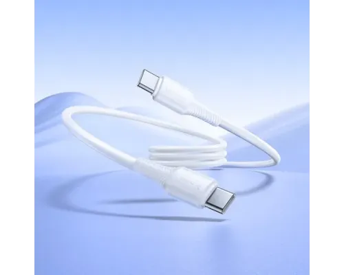 PD Кабель HOCO X120 Beneficio 60W charging data cable C to C 1m White mag-6942007658935153868