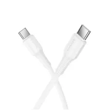 PD Кабель HOCO X120 Beneficio 60W charging data cable C to C 1m White mag-6942007658935153868