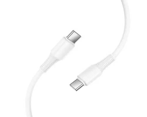 PD Кабель HOCO X120 Beneficio 60W charging data cable C to C 1m White mag-6942007658935153868